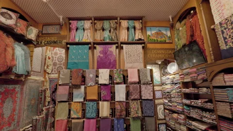 Inside a store at the Grand Bazaar,  Istanbul, Turkey Video stock 219866167