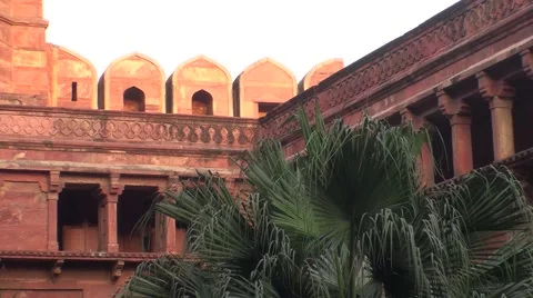 The inside of the strong red to Agra India Stock Footage 52196485