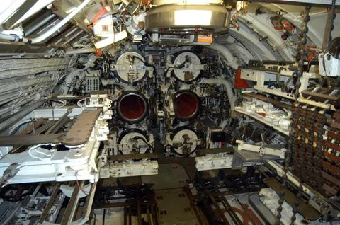 Inside a submarine or sub Stock Photos