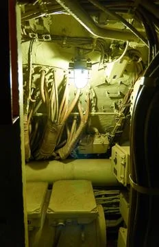 Inside the submarine. Stock Photos
