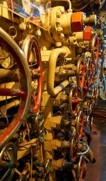 Inside the submarine. Foto stock