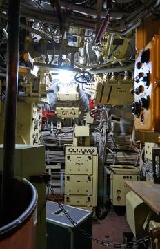 Inside the submarine. Stock Photos