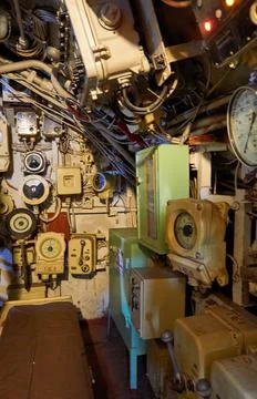 Inside the submarine. Foto stock