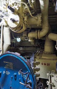 Inside the submarine. Stock Photos