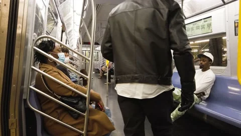 Inside subway car Stock Footage 169121169