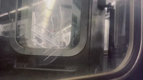 Inside Subway car looking out Video stock 196849060