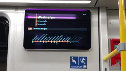 Inside subway display showing route map Moabit Berlin Europe Stock Footage 347425674