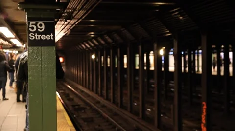 Inside the subway of New York Stock Footage 58606906