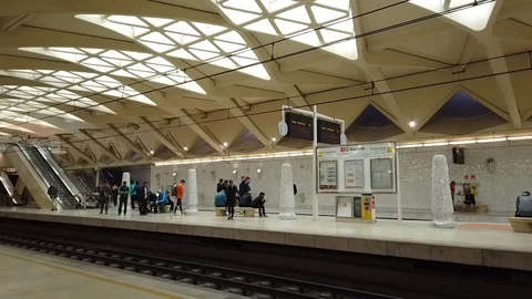 Inside a subway station in Valencia, Spain 스톡 동영상 101171428