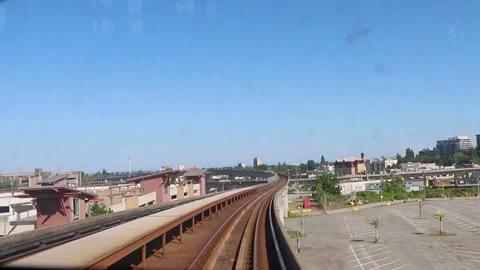 Inside the subway train, a rail road Video stock 194896371