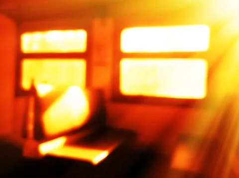 Inside sunset train light leak bokeh background Stock Photos