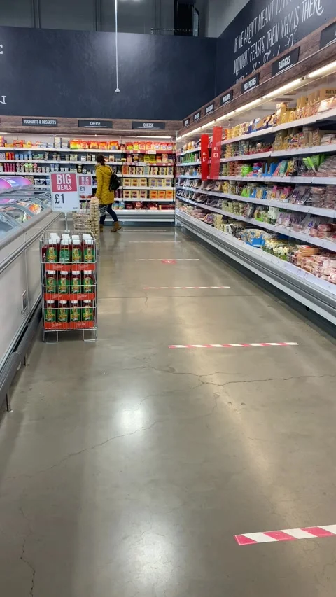 Inside supermarket Video stock 134616716