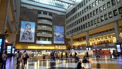 Inside of Taipei Main Station Hall Stock Footage 106492628