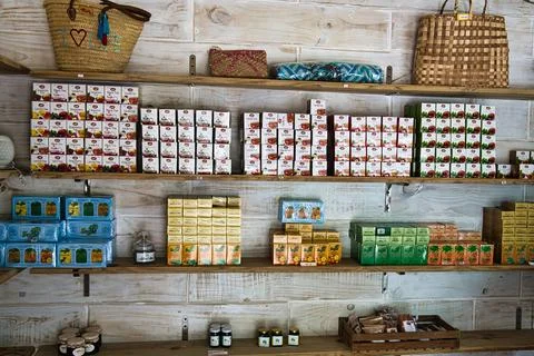 Inside the tea boutique Stock Photos
