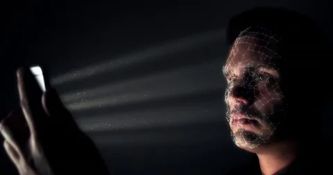 Inside the technical workings of facial recognition software. Stock Footage 85276760