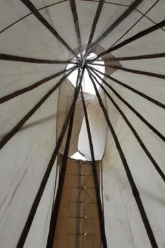 Inside a teepee Stock Photos