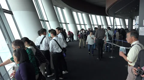 Inside the Tembo deck at 450 metres, Tokyo Skytree 스톡 동영상 39724260