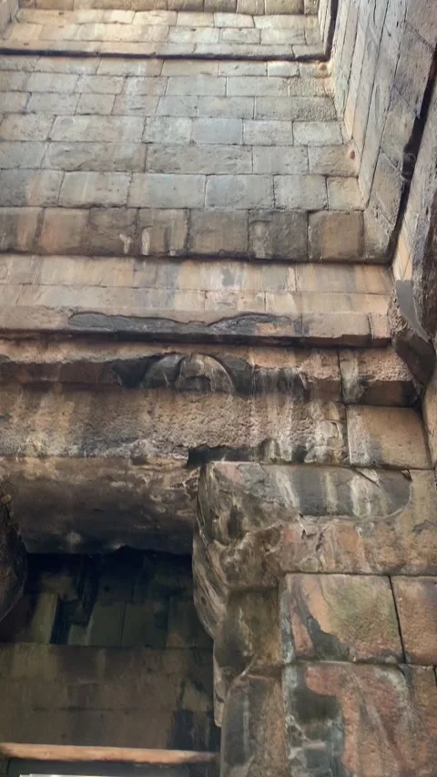 Inside a temple in Angkor Stock Footage 340665333