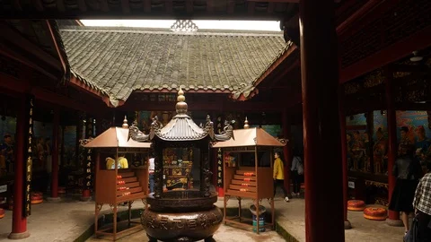 Inside temple, China. Stock Footage 112259173