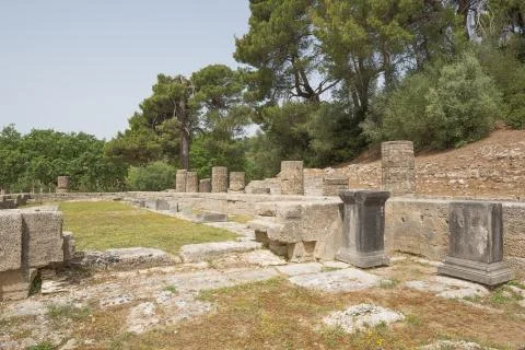 Inside the temple of Hera Stock Photos