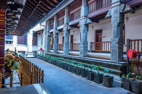 Inside Temple of the Tooth in Kandy, Sri Lanka 写真素材