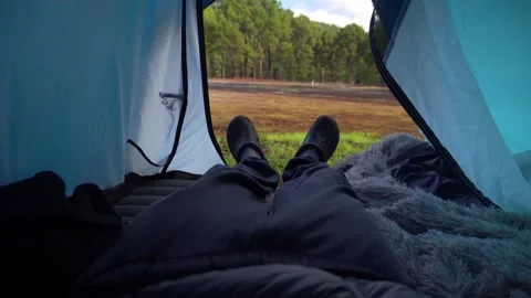 Inside a Tent. Caldera De Taburiente National Park La Palma Canary Islands Spain Stock-Footage 130914509