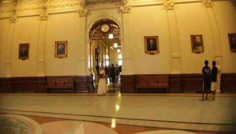 Inside the Texas Capital Building 库存影片 6782117