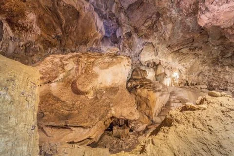 Inside the Tharlode Noi cave Stock Photos
