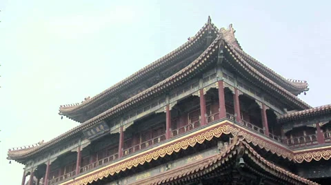 Inside the Tibetan Buddhist Lama Temple Stock Footage 38596180