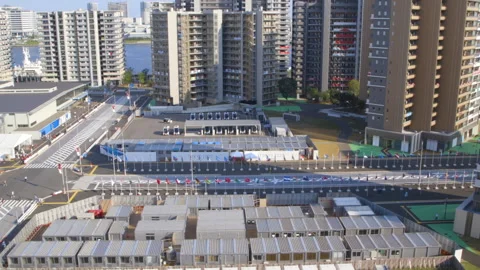 Inside the Tokyo 2020 Olympic and Paralympic Village in Tokyo, Japan. 스톡 동영상 164184593