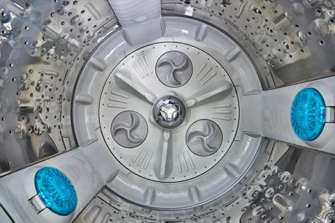 Inside the top load washing machine Stock Photos