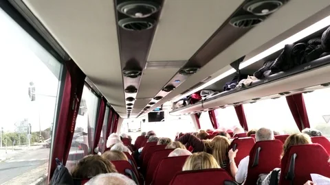 Inside tourist bus Stock Footage 88270737