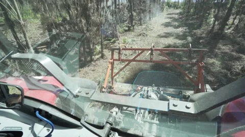 Inside Tractor Cleaning Ground. Stock Footage 162278467