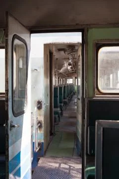 Inside train and chair Stock-Fotos
