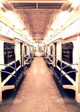 Inside train carriage abstract illustration background Stock Illustration