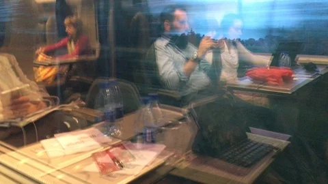 Inside train in italy out of focus people travelling 스톡 동영상 89415911