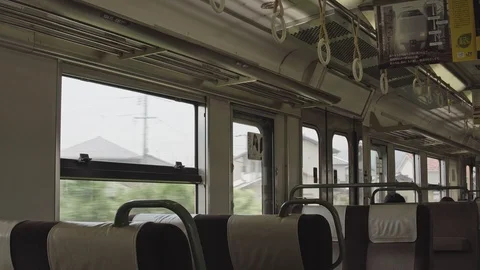Inside of a Train in Japan Stock Footage 105414993
