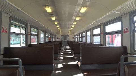 Inside the train in Moscow Stock Footage 115054244