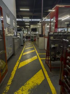 Inside a truck workshop Stock Photos