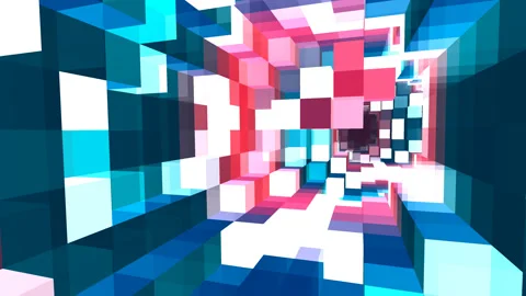 Inside Tunnel Blocks Travel Tech Entertainment Background Stock Footage 143902530