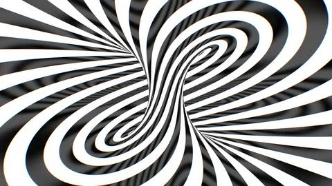 Inside Twisty Black White Reflective Abstract Optical Illusion Room Stockillustratie