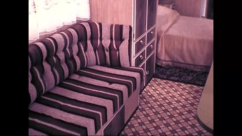 Inside a Typical Australian Holiday Caravan, 1970s Stock-Footage 338232877