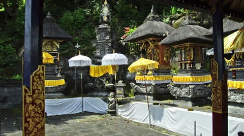 Inside a typical hinduism temple in bali, indonesia Stock Footage 23599452