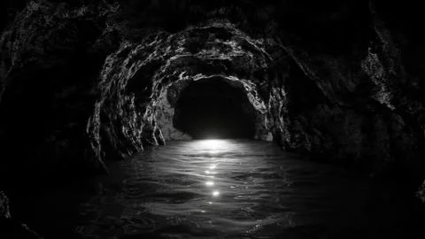 Inside Underground Stone Cave Illustrazione stock