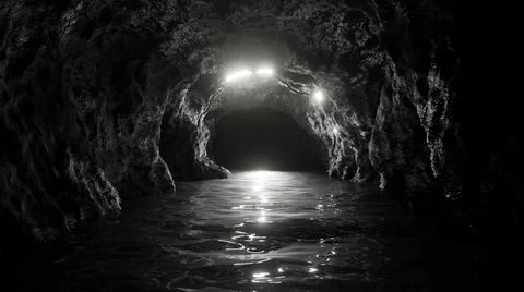 Inside Underground Stone Cave Illustrazione stock