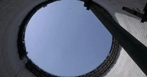 Inside of unfinished cooling tower Stock Footage 200849059