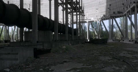 Inside of unfinished cooling tower Stock Footage 200849060