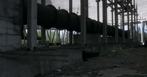 Inside of unfinished cooling tower Stock Footage 200849589