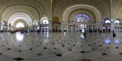 Inside Union Station Washington DC 360 VR 스톡 동영상 105133230