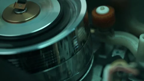 Inside of the Video Cassette Player - Tape Transport Mechanism Stock Footage 278830711